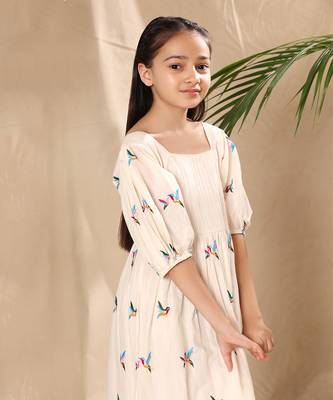 Off white embroidered empire line dress 3