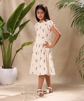 Off white embroidered off shoulder fit and flare dress 1
