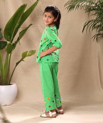 Green embroidered co-ord set 4