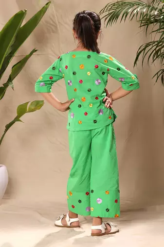 Green embroidered co-ord set
