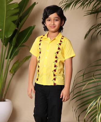 Yellow embroidered shirt 1