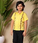 Yellow embroidered shirt