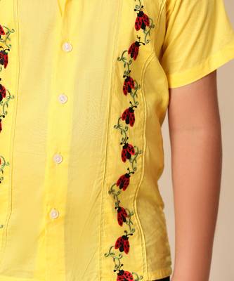 Yellow embroidered shirt 4
