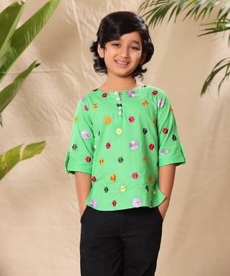 Green kurta shirt 1