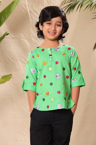 Green kurta shirt