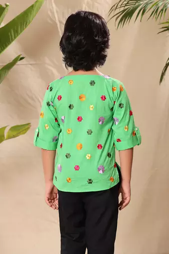 Green kurta shirt