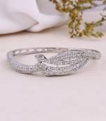Cz ethnic silver plated bracelet