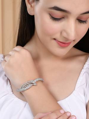 Cz ethnic silver plated bracelet 2