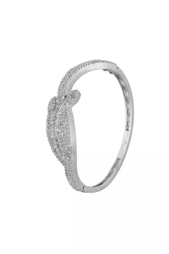 Cz ethnic silver plated bracelet