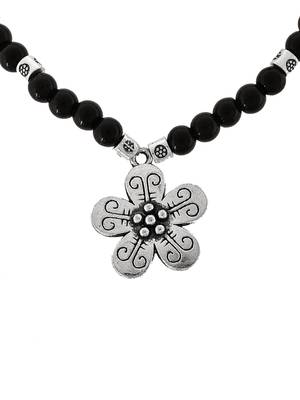 Silver plated black beads bracelets 3