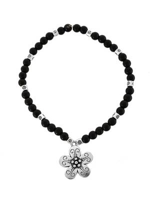 Silver plated black beads bracelets 4