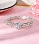 Cz ethnic silver plated bracelet