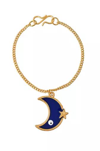 Blue moon evil eye charm bracelet