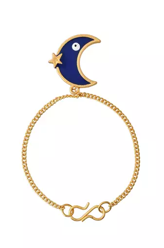 Blue moon evil eye charm bracelet