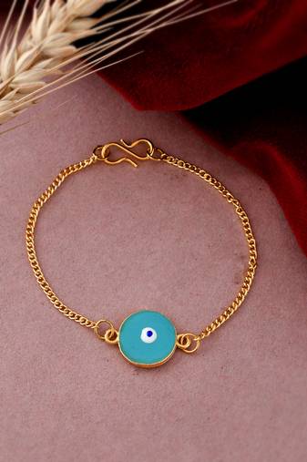 Enamelled mini evil eye charm bracelet