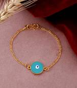 Enamelled mini evil eye charm bracelet