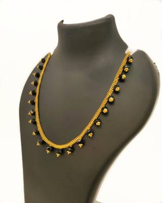 Gold Plated Black Beaded Necklace 4