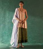 Rose pink striped kurta palazzo set