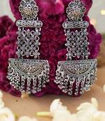 Contemporary Oxidised Silver Earrings