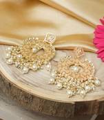 Brown Meenakari and Kundan Studded Earrings