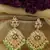 Kundan Studded Earrings with Pearl and Light Green Drops