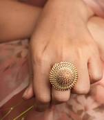 Traditional Gold Plated Ring Adorned with Pearl for Festive