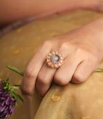 Contemporary Grey Stone Studded Festival Ring