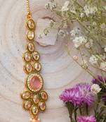 Pink Kundan Maang Tikka for Festive and Wedding