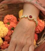 Kundan-Studded Red Bracelet for Festive