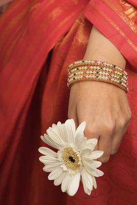 Pearl Studded Bangles Set - A Touch of Festive Glamour 1