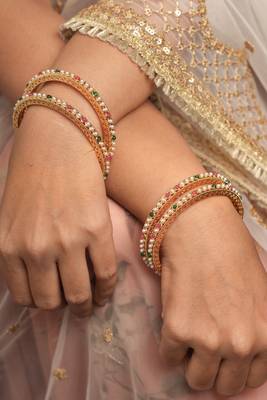 Pearl Studded Bangles Set - A Touch of Festive Glamour 3