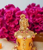 Gold Plated Traditional Radha-Krishna Kumkum Box
