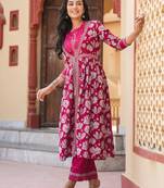 Yufta woman hot pink embroidered shrug crop top co ord set