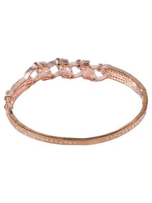 Trendy Gold Plated American Diamond Floral Pattern Stylish Bracelet 5