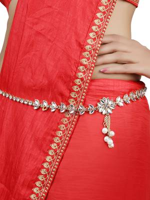 Gold-Plated Kundan Studded & Beaded Traditional Kamarbandh 1