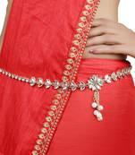 Gold-Plated Kundan Studded & Beaded Traditional Kamarbandh