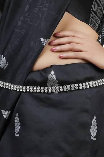 Silver-Plated White Stone Studded Sleek Kamarband