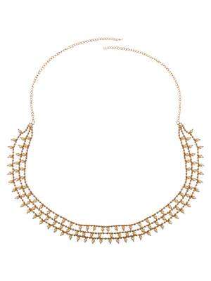 Gold-Plated & White Beaded 3 Layered Waist Chain 4