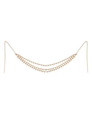 Gold-Plated & White Beaded 3 Layered Waist Chain 6
