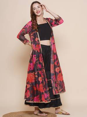 Black Print Cotton Blend Kurta Set 2