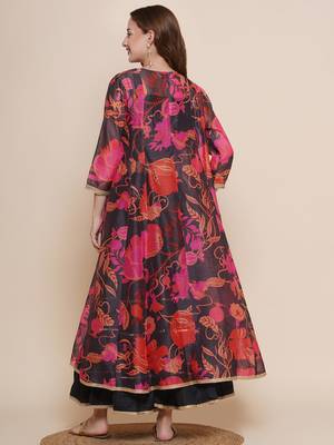 Black Print Cotton Blend Kurta Set 3