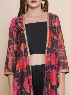 Black Print Cotton Blend Kurta Set 4