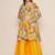Yellow Print Silk Blend Kurta Set