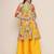 Yellow Print Silk Blend Kurta Set