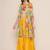 Yellow Print Silk Blend Kurta Set