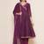 Purple Print Chanderi Silk Flared Kurta Set