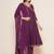 Purple Print Chanderi Silk Flared Kurta Set