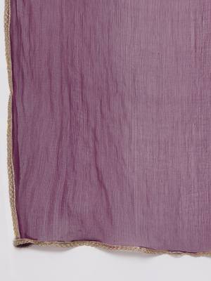 Purple Print Chanderi Silk Flared Kurta Set 5