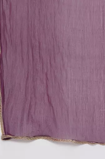 Purple Print Chanderi Silk Flared Kurta Set