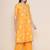 Mustard Print Cotton Blend A-Line Kurta Set